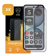 3-Pack Nothing Phone (4a) Screenprotectors - MobyDefend Screensavers Met Zwarte Randen - Gehard Glas 