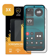 3-Pack Nothing Phone (4a) Pro Screenprotectors - MobyDefend Screensavers Met Zwarte Randen - Gehard Glas 