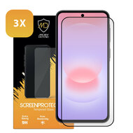 3-Pack Samsung Galaxy A37 Screenprotectors - MobyDefend Screensavers Met Zwarte Randen - Gehard Glas 