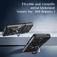 Motorola Moto G17 / Motorola Moto G17 Power Hoesje - MobyDefend Pantsercase Met Draaibare Ring - Zwart