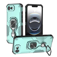 iPhone 16e / iPhone 17e Hoesje - MobyDefend Dubbelgelaagde Pantsercase Met Standaard - Turquoise