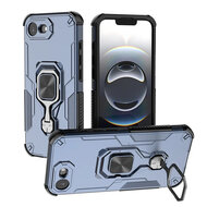 iPhone 16e / iPhone 17e Hoesje - MobyDefend Dubbelgelaagde Pantsercase Met Standaard - Blauw