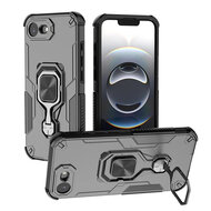 iPhone 16e / iPhone 17e Hoesje - MobyDefend Dubbelgelaagde Pantsercase Met Standaard - Zwart