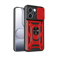 Oppo Reno15 F / Oppo Reno15 FS Hoesje - MobyDefend Pantsercase Met Draaibare Ring - Rood