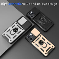 Oppo Reno15 F / Oppo Reno15 FS Hoesje - MobyDefend Pantsercase Met Draaibare Ring - Zwart
