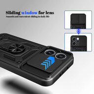 Oppo Reno15 F / Oppo Reno15 FS Hoesje - MobyDefend Pantsercase Met Draaibare Ring - Zwart