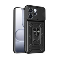 Oppo Reno15 F / Oppo Reno15 FS Hoesje - MobyDefend Pantsercase Met Draaibare Ring - Zwart