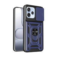 Oppo Reno15 Hoesje - MobyDefend Pantsercase Met Draaibare Ring - Blauw