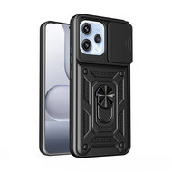 Oppo Reno15 Hoesje - MobyDefend Pantsercase Met Draaibare Ring - Zwart