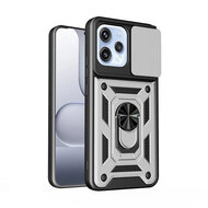 Oppo Reno15 Hoesje - MobyDefend Pantsercase Met Draaibare Ring - Zilvergrijs