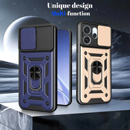 Oppo Reno15 Pro Hoesje - MobyDefend Pantsercase Met Draaibare Ring - Goud