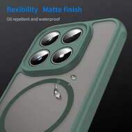 Xiaomi 17 Hoesje - MobyDefend MagSafe Case Mat Transparant Met Gekleurde Rand - Groen