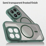 Xiaomi 17 Hoesje - MobyDefend MagSafe Case Mat Transparant Met Gekleurde Rand - Groen
