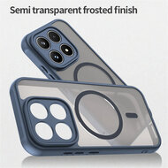 Xiaomi 17 Hoesje - MobyDefend MagSafe Case Mat Transparant Met Gekleurde Rand - Blauw