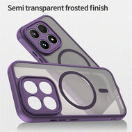 Xiaomi 17 Hoesje - MobyDefend MagSafe Case Mat Transparant Met Gekleurde Rand - Paars