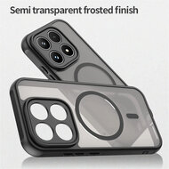 Xiaomi 17 Hoesje - MobyDefend MagSafe Case Mat Transparant Met Gekleurde Rand - Zwart