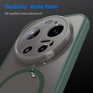 Xiaomi 17 Ultra Hoesje - MobyDefend MagSafe Case Mat Transparant Met Gekleurde Rand - Groen