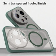 Xiaomi 17 Ultra Hoesje - MobyDefend MagSafe Case Mat Transparant Met Gekleurde Rand - Groen