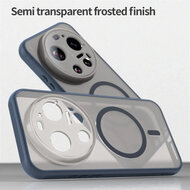 Xiaomi 17 Ultra Hoesje - MobyDefend MagSafe Case Mat Transparant Met Gekleurde Rand - Blauw