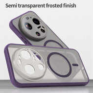 Xiaomi 17 Ultra Hoesje - MobyDefend MagSafe Case Mat Transparant Met Gekleurde Rand - Paars