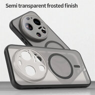 Xiaomi 17 Ultra Hoesje - MobyDefend MagSafe Case Mat Transparant Met Gekleurde Rand - Zwart