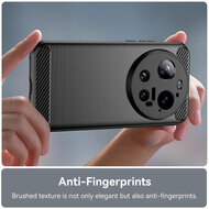 Xiaomi 17 Ultra Hoesje - MobyDefend TPU Backcover - Geborstelde Metaal &amp; Carbon-Look - Zwart