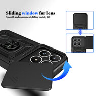 Xiaomi 17 Hoesje - MobyDefend Pantsercase Met Draaibare Ring - Blauw