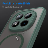 Xiaomi Redmi Note 15 Pro Plus 5G Hoesje - MobyDefend MagSafe Case Mat Transparant Met Gekleurde Rand - Groen