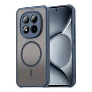 Xiaomi Redmi Note 15 Pro Plus 5G Hoesje - MobyDefend MagSafe Case Mat Transparant Met Gekleurde Rand - Blauw