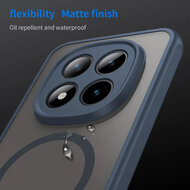 Xiaomi Redmi Note 15 Pro Plus 5G Hoesje - MobyDefend MagSafe Case Mat Transparant Met Gekleurde Rand - Blauw
