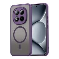 Xiaomi Redmi Note 15 Pro Plus 5G Hoesje - MobyDefend MagSafe Case Mat Transparant Met Gekleurde Rand - Paars