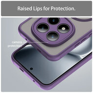 Xiaomi Redmi Note 15 Pro Plus 5G Hoesje - MobyDefend MagSafe Case Mat Transparant Met Gekleurde Rand - Paars
