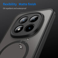 Xiaomi Redmi Note 15 Pro Plus 5G Hoesje - MobyDefend MagSafe Case Mat Transparant Met Gekleurde Rand - Zwart
