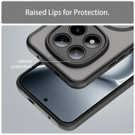 Xiaomi Redmi Note 15 Pro Plus 5G Hoesje - MobyDefend MagSafe Case Mat Transparant Met Gekleurde Rand - Zwart