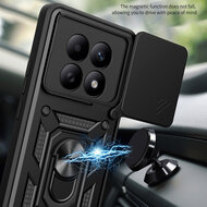 Xiaomi Redmi Note 15 4G Hoesje - MobyDefend Pantsercase Met Draaibare Ring - Zilvergrijs