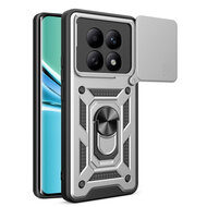 Xiaomi Redmi Note 15 4G Hoesje - MobyDefend Pantsercase Met Draaibare Ring - Zilvergrijs