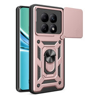 Xiaomi Redmi Note 15 4G Hoesje - MobyDefend Pantsercase Met Draaibare Ring - Ros&eacute;