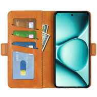 Xiaomi Redmi Note 15 Pro 5G Hoesje - MobyDefend Luxe Wallet Book Case (Sluiting Zijkant) - Lichtbruin