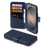 Samsung Galaxy S26 Hoesje - Luxe Leren MobyDefend Wallet Bookcase - Blauw