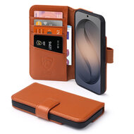 Samsung Galaxy S26 Hoesje - Luxe Leren MobyDefend Wallet Bookcase - Bruin