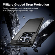 Motorola Edge 70 Fusion Hoesje - MobyDefend TPU Backcover - Geborstelde Metaal &amp; Carbon-Look - Blauw