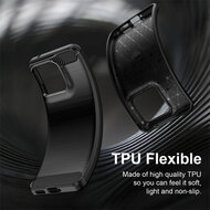 Motorola Edge 70 Fusion Hoesje - MobyDefend TPU Backcover - Geborstelde Metaal &amp; Carbon-Look - Zwart