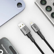 Tech-Protect Ultraboost DNA USB-A naar Lightning kabel - 1 Meter - Zwart-Grijs