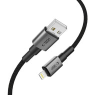 Tech-Protect Ultraboost DNA USB-A naar Lightning kabel - 0,25 Meter - Zwart-Grijs