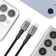 Tech-Protect Ultraboost DNA USB-C naar USB-C kabel - 0,50 Meter - Zwart-Grijs