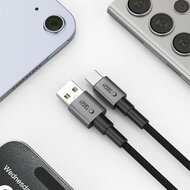 Tech-Protect Ultraboost DNA USB-A naar USB-C kabel - 2 Meter - Zwart-Grijs