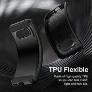 Nothing Phone (4a) Hoesje - MobyDefend TPU Backcover - Geborstelde Metaal &amp; Carbon-Look - Zwart