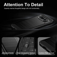 Nothing Phone (4a) Hoesje - MobyDefend TPU Backcover - Geborstelde Metaal &amp; Carbon-Look - Zwart