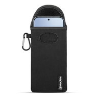 Hoesje voor Xiaomi 17T - MobyDefend Neopreen Pouch Met Karabijnhaak - Insteekhoesje - Riemlus Hoesje - Zwart