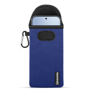 Hoesje voor Xiaomi 17T - MobyDefend Neopreen Pouch Met Karabijnhaak - Insteekhoesje - Riemlus Hoesje - Blauw